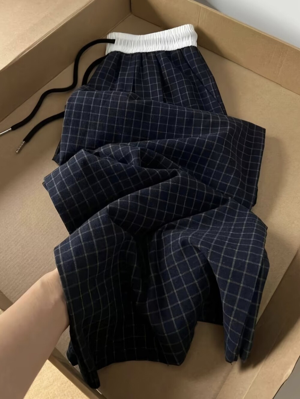 Printed Checkered Casual Wide Leg Pants for Women, Summer Outerwear, High Waiste